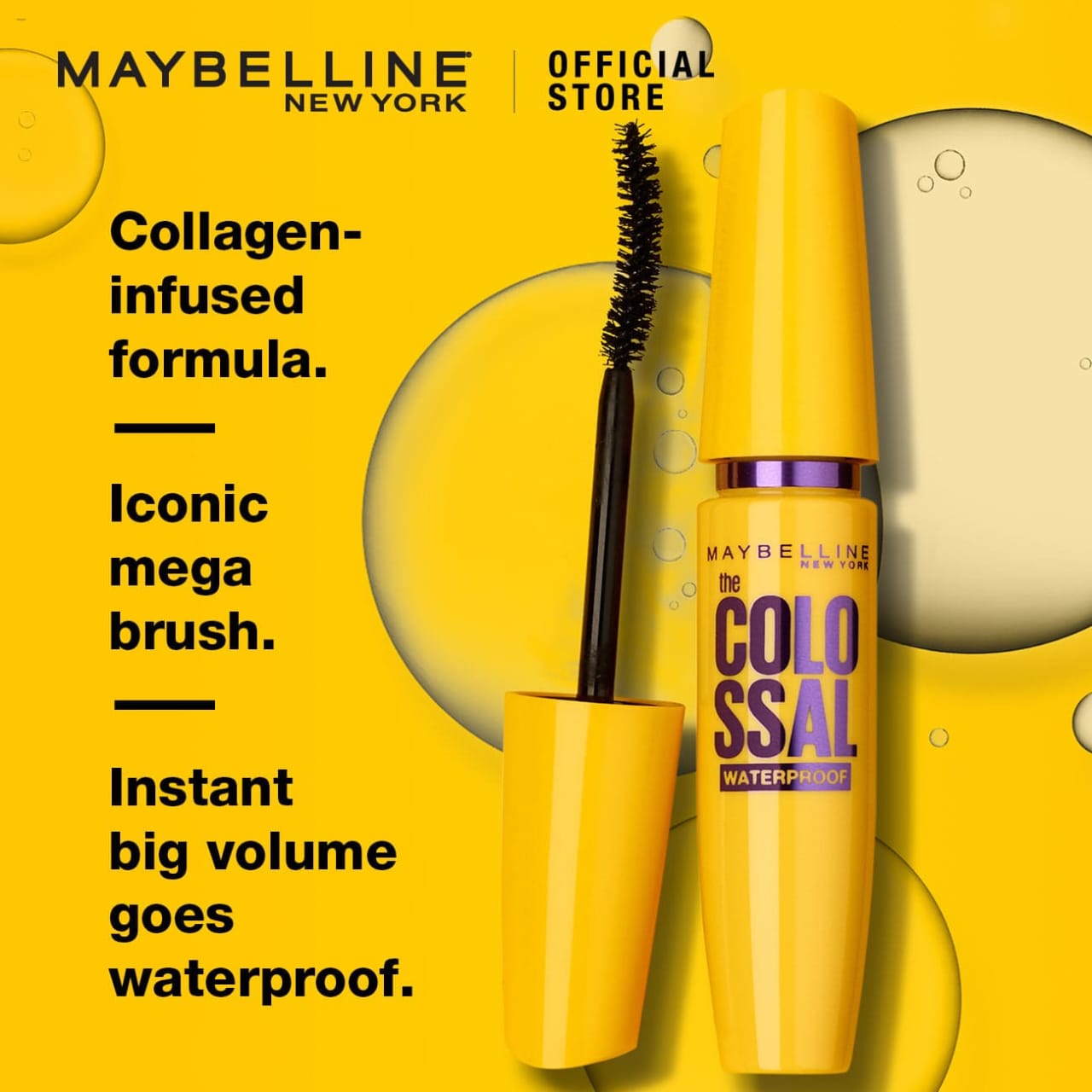 Maybelline Colossal Volume Express Mascara in 100% Black, Waterproof