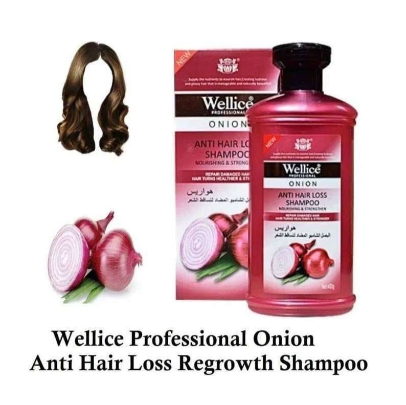 Wellice Onion Shampoo - Anti-Hair Fall Formula - 400g