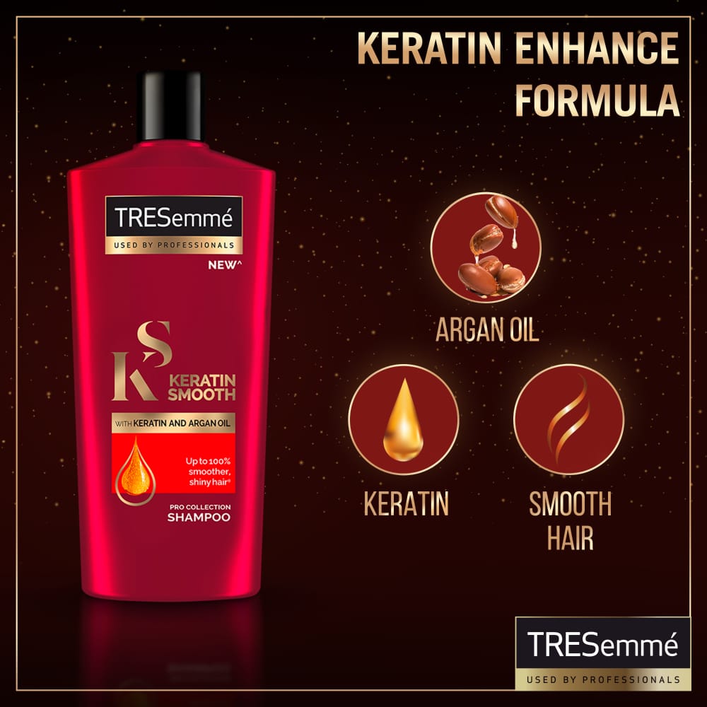 TRESemmé Keratin Smooth Shampoo with Argan Oil – Sleek, Frizz-Free Hair